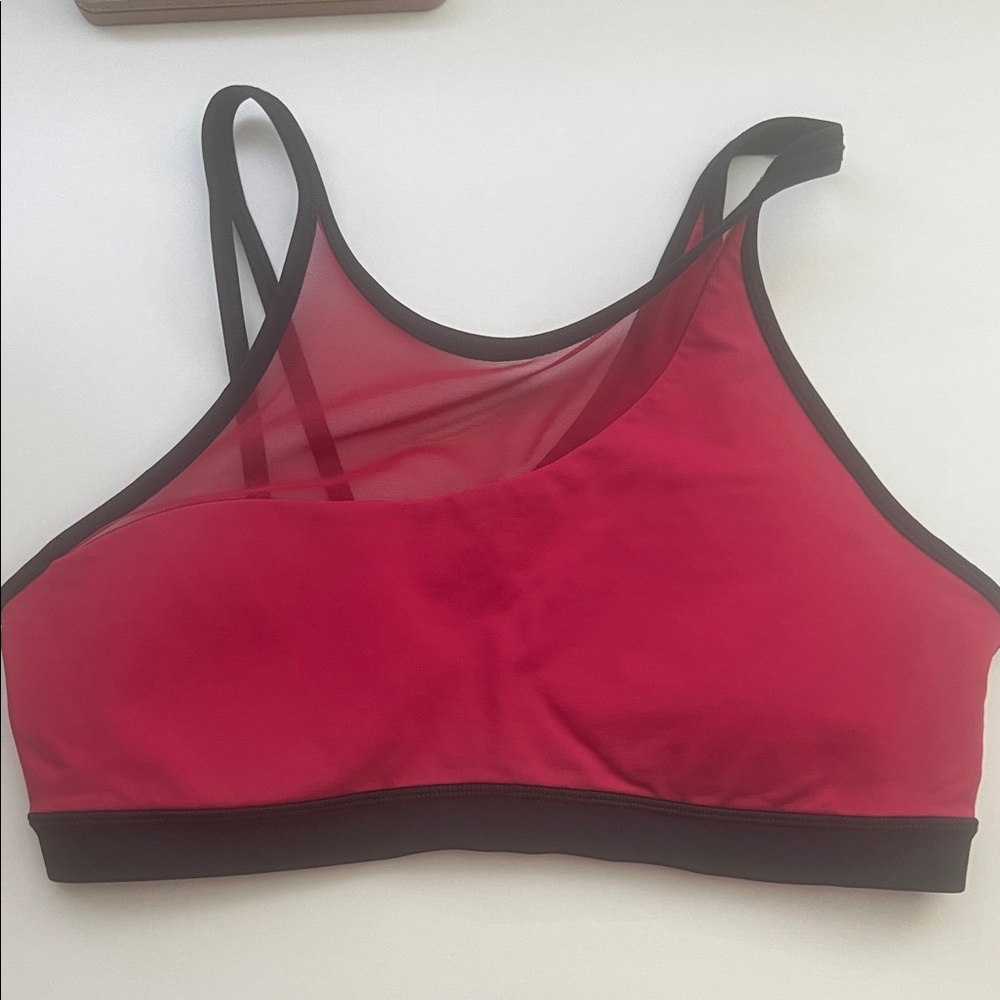Women's Red Mesh Sports Bra 8